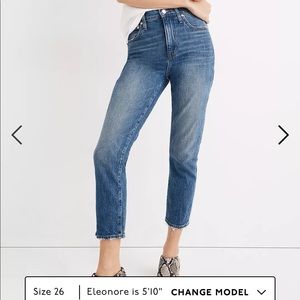 Madewell slim high rise crop boy jeans